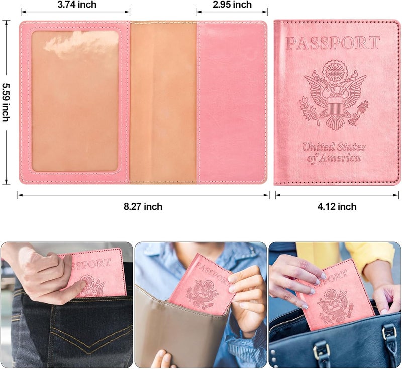 Eoehro Passport Holder for Travel Essentials-2Pack, Passport Wallet Cover Case for Travel Must Haves Accessories,Passport Book Holders for Women and Men - Image 4